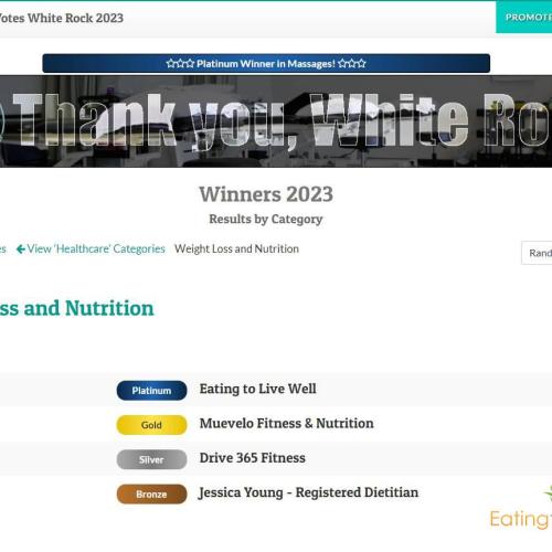 Eating To Live Well is Voted as Best in Weight Loss and Nutrition Category for 2023 